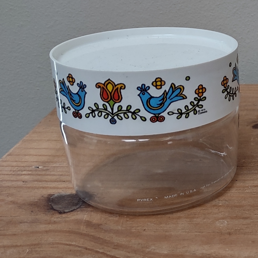 Pyrex love bird canister